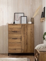 Dark Bronx Oak Effect Low Wardrobe - Image 5 of 12