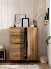 Dark Bronx Oak Effect Low Wardrobe - Image 6 of 12