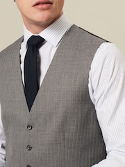 Light Grey Textured Wool Suit: Waistcoat - Image 3 of 3