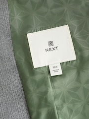 Light Grey Textured Wool Suit: Waistcoat - Image 7 of 8