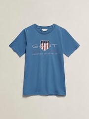 GANT Light Blue Archive Shield Short Sleeve T-Shirt - Image 1 of 2