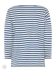 M&Co Blue Stripe Slash Neck Cotton Top - Image 6 of 6