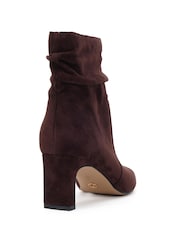 Novo Light Brown Regular Fit Kallie Ruched Ankle Mid Slim Block Boots - Image 3 of 5