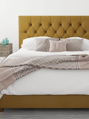 Aspire Furniture Ochre Yellow Olivier End Lift Ottoman Storage Bed - Image 1 of 3
