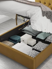 Aspire Furniture Ochre Yellow Olivier End Lift Ottoman Storage Bed - Image 2 of 3
