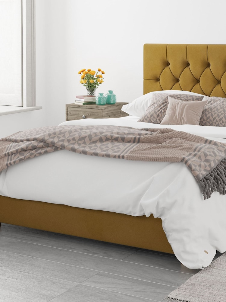 Aspire Furniture Ochre Yellow Olivier End Lift Ottoman Storage Bed - Image 3 of 3