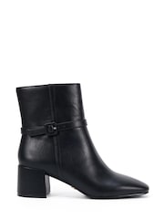 Novo Black Wide Fit Karla Block Heel Buckle Detail Ankle Boots - Image 2 of 6
