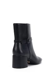 Novo Black Wide Fit Karla Block Heel Buckle Detail Ankle Boots - Image 4 of 6