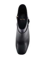 Novo Black Wide Fit Karla Block Heel Buckle Detail Ankle Boots - Image 5 of 6