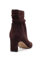 Novo Dark  Brown Wide Fit Kallie Ruched Ankle Mid Slim Block Boots - Image 4 of 6