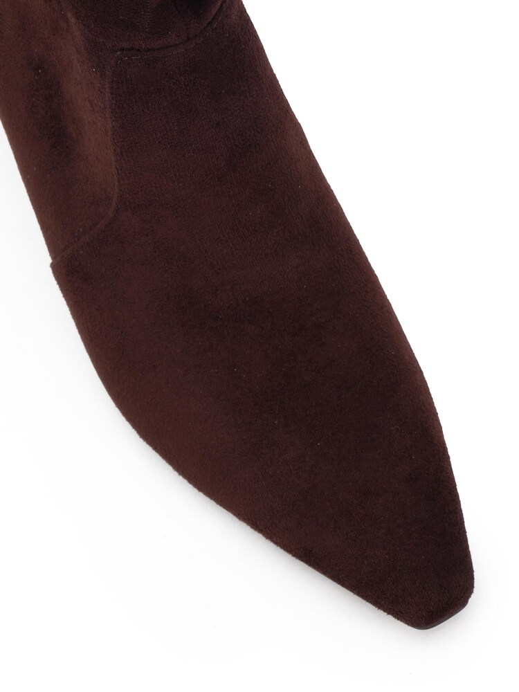 Novo Dark Brown Wide Fit Kallie Ruched Ankle Mid Slim Block Boots - Image 6 of 6 Novo Dark Brown Wide Fit Kallie Ruched Ankle Mid Slim Block Boots - Image 6 of 6