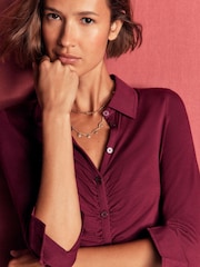 Lila - Boden Imi Ruched Jersey Shirt - Larawan 2 ng 5