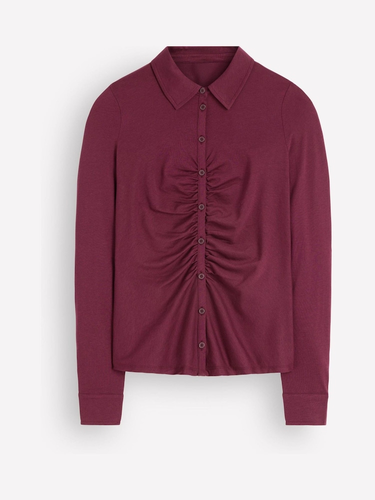 Lila - Boden Imi Ruched Jersey Shirt - Larawan 5 ng 5