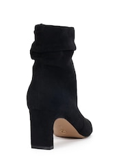 Novo Black Wide Fit Kallie Ruched Ankle Mid Slim Block Boots - Image 3 of 5