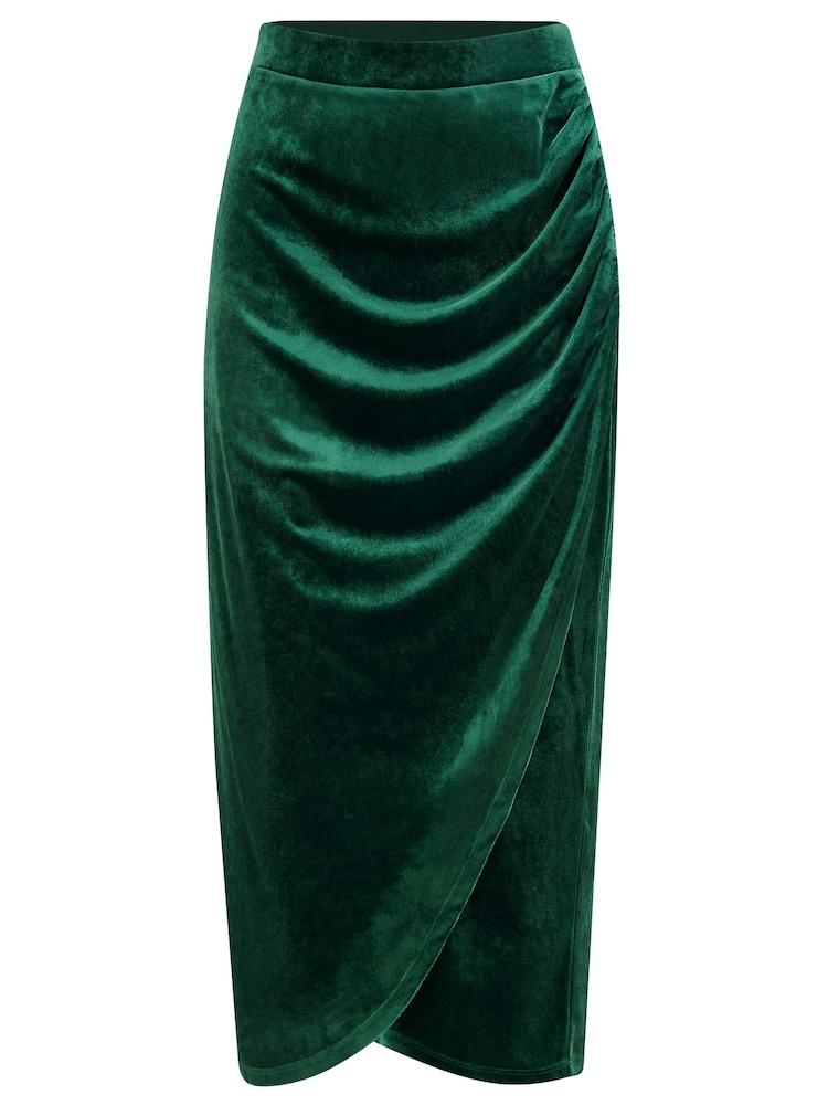 Pour Moi - Jameela - Stretchfluwelen midirok met overslag - Image 4 of 5