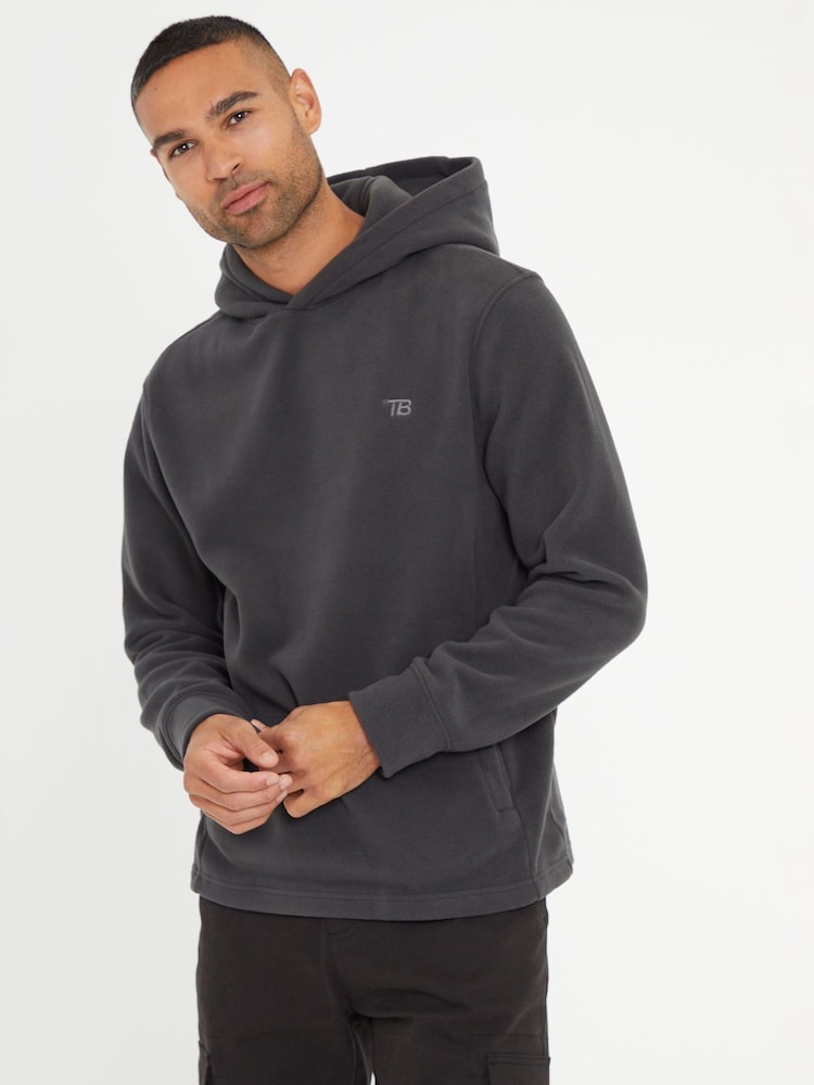 Threadbare Grey Microfleece Overhead Hoodie - Image 1 of 4 Threadbare Grey Microfleece Overhead Hoodie - Image 1 of 4