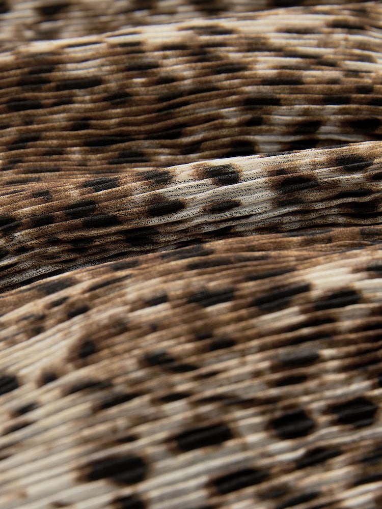 Animal Print Long Sleeve Chiffon Maxi Dress - Image 6 of 6