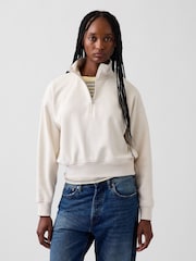 Gap Cream Vintage Soft Oversized Half-Zip Wedge Sweatshirt - Image 1 of 5
