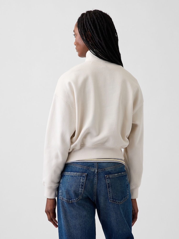 Gap Cream Vintage Soft Oversized Half-Zip Wedge Sweatshirt - Image 2 of 5 Gap Cream Vintage Soft Oversized Half-Zip Wedge Sweatshirt - Image 2 of 5