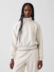 Gap Cream Vintage Soft Oversized Half-Zip Wedge Sweatshirt - Image 4 of 5