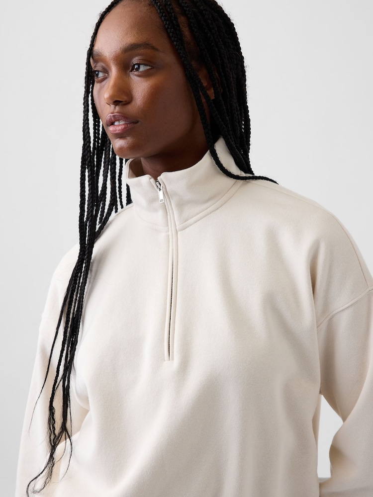 Gap Cream Vintage Soft Oversized Half-Zip Wedge Sweatshirt - Image 5 of 5 Gap Cream Vintage Soft Oversized Half-Zip Wedge Sweatshirt - Image 5 of 5