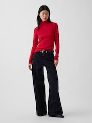 Gap Red Modern Turtle Neck Long Sleeve T-Shirt - Image 3 of 3