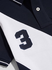 U.S. Polo Assn. Navy Blue Sash Two Colour Pique Polo Shirt - Image 2 of 4