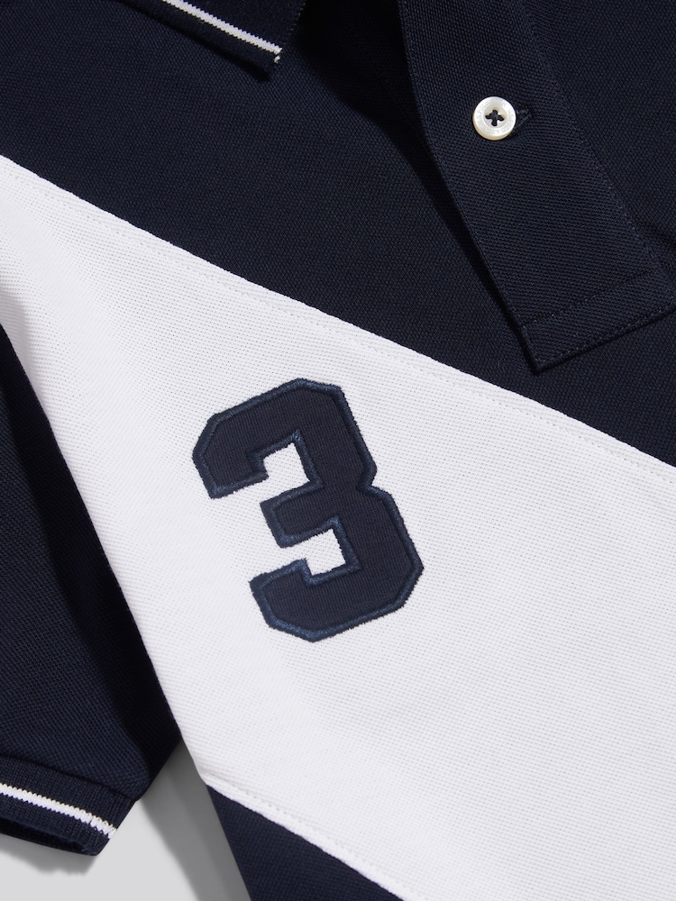 U.S. Polo Assn. Navy Blue Sash Two Colour Pique Polo Shirt - Image 2 of 4 U.S. Polo Assn. Navy Blue Sash Two Colour Pique Polo Shirt - Image 2 of 4