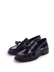Moda in Pelle Black Erisse Ruched Toe Penny Loafers - Image 2 of 4