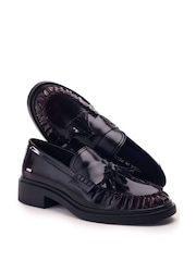 Moda in Pelle Black Erisse Ruched Toe Penny Loafers - Image 3 of 4