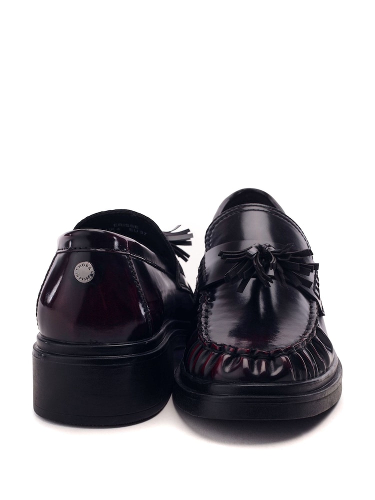Moda in Pelle Black Erisse Ruched Toe Penny Loafers - Image 4 of 4