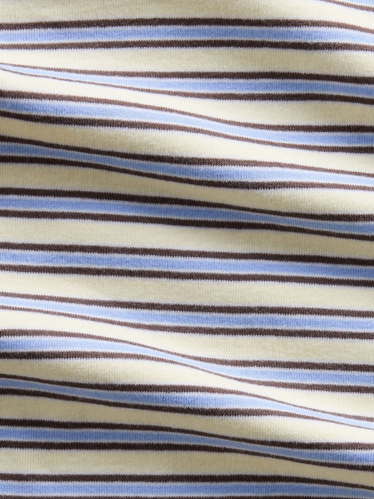 Gap Yellow & Blue Stripe Modern Long Sleeve T-Shirt - Image 4 of 4 Gap Yellow & Blue Stripe Modern Long Sleeve T-Shirt - Image 4 of 4