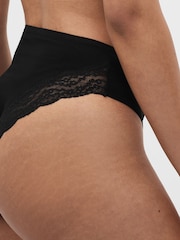 White/Black/Grey High Rise High Leg Lace Knickers 4 Pack - Image 4 of 9
