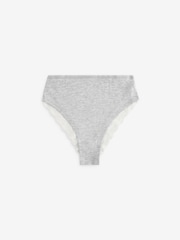 White/Black/Grey High Rise High Leg Lace Knickers 4 Pack - Image 6 of 9