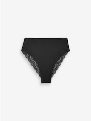 White/Black/Grey High Rise High Leg Lace Knickers 4 Pack - Image 7 of 9