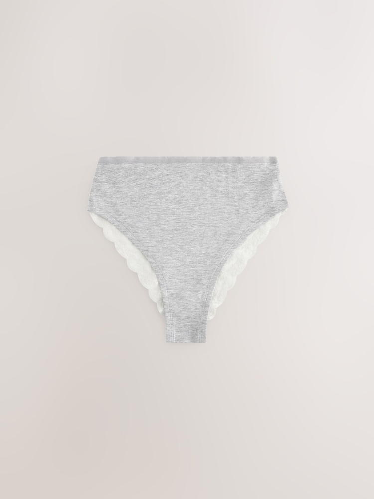 Blanc/Noir/Gris - Lot de 4 culottes en coton et dentelle - Image 7 de 7 Blanc/Noir/Gris - Lot de 4 culottes en coton et dentelle - Image 7 de 7