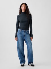 Gap Charcoal Grey Modern Turtle Neck Long Sleeve T-Shirt - Image 3 of 4