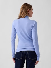 Gap Light Blue Modern Turtle Neck Long Sleeve T-Shirt - Image 2 of 4