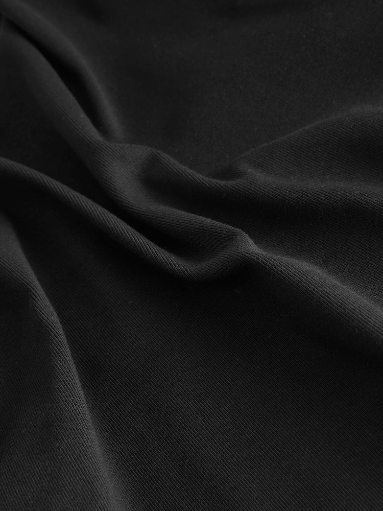 Black Double Layer Ribbed Long Sleeve Crew Neck Top - Image 6 of 6