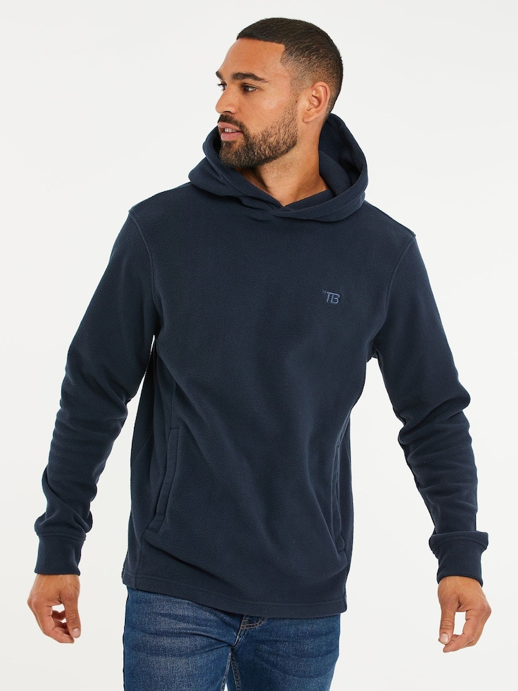 Threadbare Blue Microfleece Overhead Hoodie - Image 1 of 5