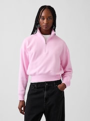 Gap Pink Vintage Soft Oversized Half-Zip Wedge Sweatshirt - Image 1 of 4