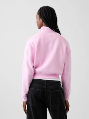 Gap Pink Vintage Soft Oversized Half-Zip Wedge Sweatshirt - Image 2 of 4