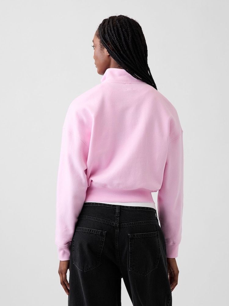 Gap Pink Vintage Soft Oversized Half-Zip Wedge Sweatshirt - Image 2 of 4 Gap Pink Vintage Soft Oversized Half-Zip Wedge Sweatshirt - Image 2 of 4