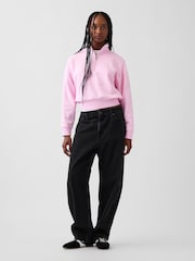 Gap Pink Vintage Soft Oversized Half-Zip Wedge Sweatshirt - Image 3 of 4