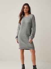 NOISY MAY Grey Long Sleeve Jumper Dress - Image 1 of 5