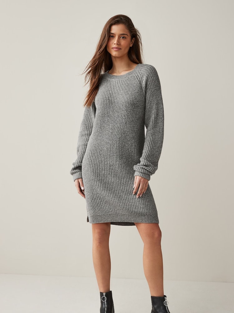 NOISY MAY Grey Long Sleeve Jumper Dress - Image 1 of 5