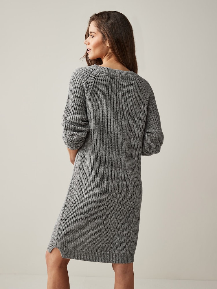 NOISY MAY Grey Long Sleeve Jumper Dress - Image 2 of 5