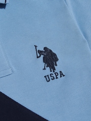 U.S. Polo Assn. Blue Sash Two Colour Pique Polo Shirt - Image 3 of 4