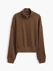 Gap Brown Vintage Soft Oversized Half-Zip Wedge Sweatshirt - Image 1 of 1