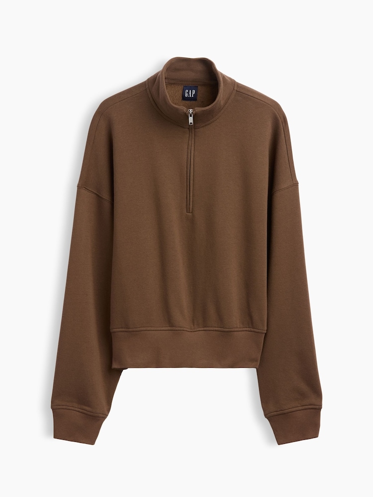 Gap Brown Vintage Soft Oversized Half-Zip Wedge Sweatshirt - Image 1 of 1 Gap Brown Vintage Soft Oversized Half-Zip Wedge Sweatshirt - Image 1 of 1